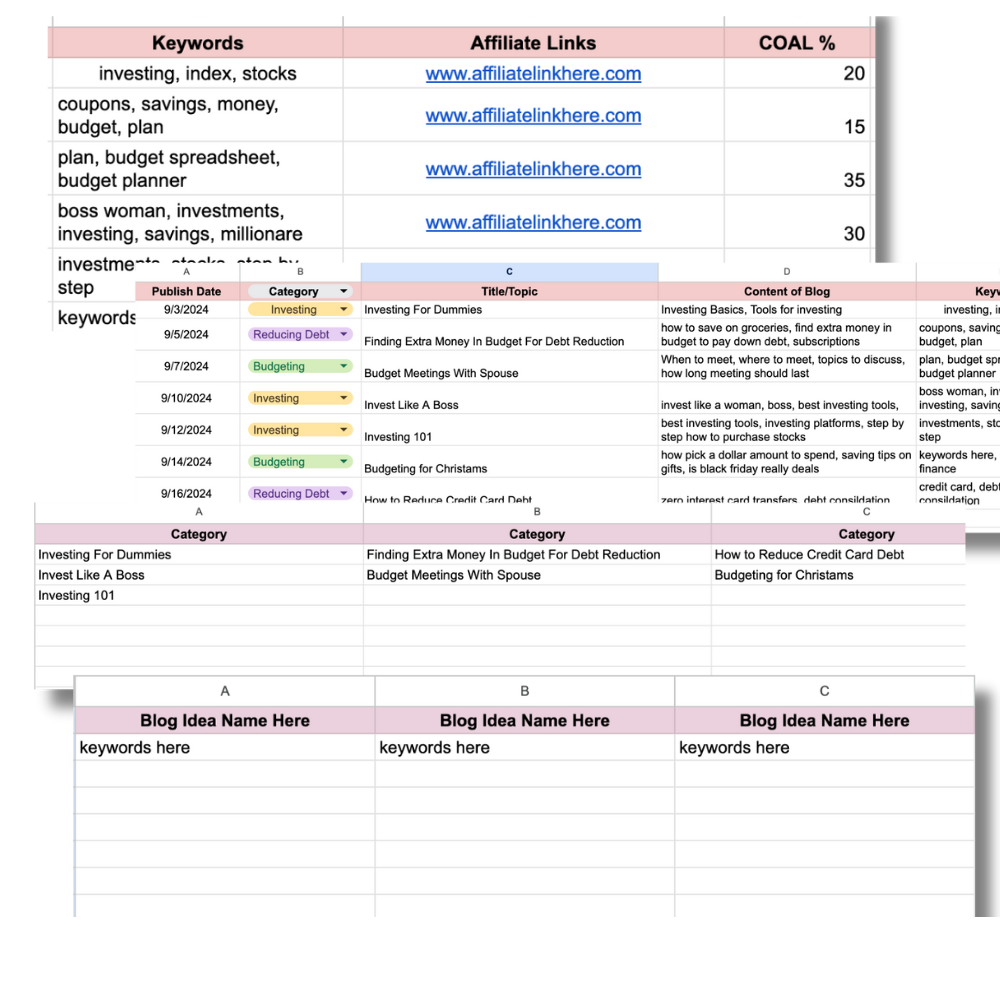 blog content calendar